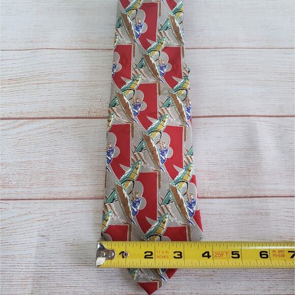 Renoma Paris 100% Silk Wind Surfing Print Tie - Picture 4 of 7